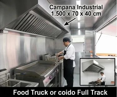 Campana Industrial 1.500 x 70 x 40 cm